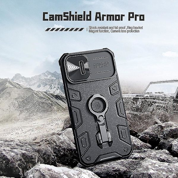 Nillkin For 14 Cam Armor Pro Ph Case Back Cover Kickd Med Glidende Kameraskjerm -