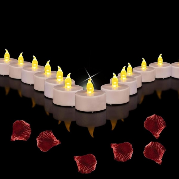 24 stk. LED-telys, LED-flammeløse stearinlys, flimrende telys