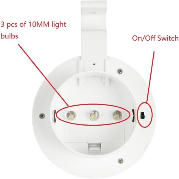 Pakke med hvite solcelledrevne vegglamper for takrenne, sti, trapper, spotlight for tak, uteplass, hage, gårdsplass