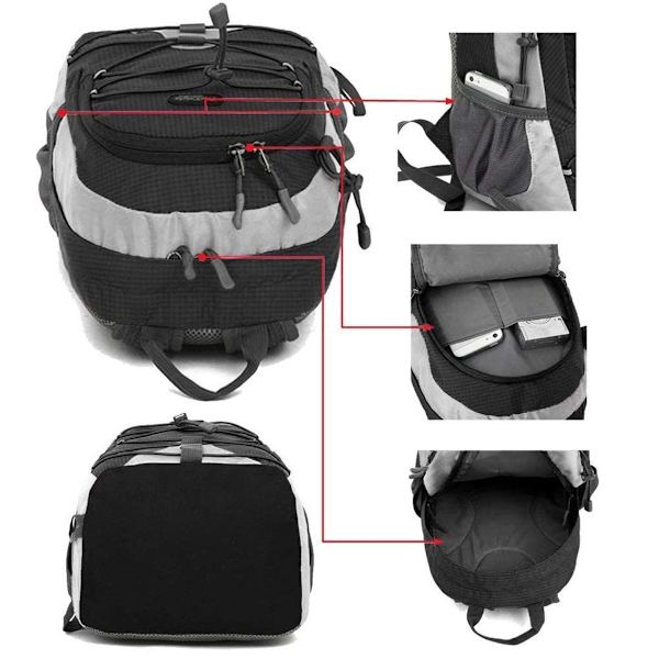 Ryggsäck Vattentät Utomhus Sport Camping Pack Bergsklättring Klättring Ryggsäck Tre