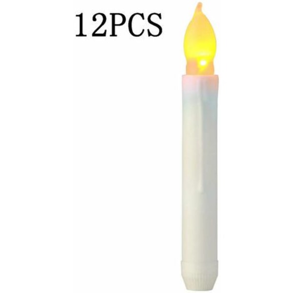 Sæt med 12 LED-spidslys, flammefri bordlys, batteridrevne Harry Potter-lys til mors dags-gave, fest, bryllup, kirkedekorationer