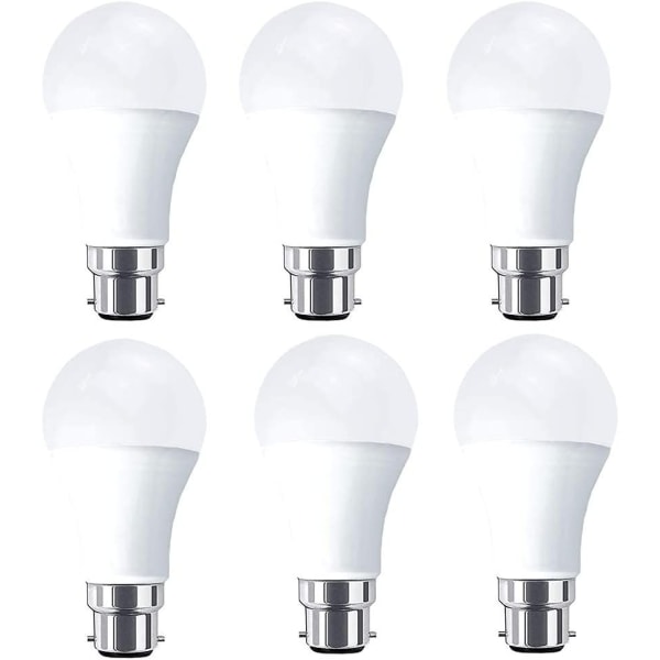 LED-lampa B22 10W motsvarande 80W 1000lm, Varmvit 3000K, 6-pack [Energiklass A+]