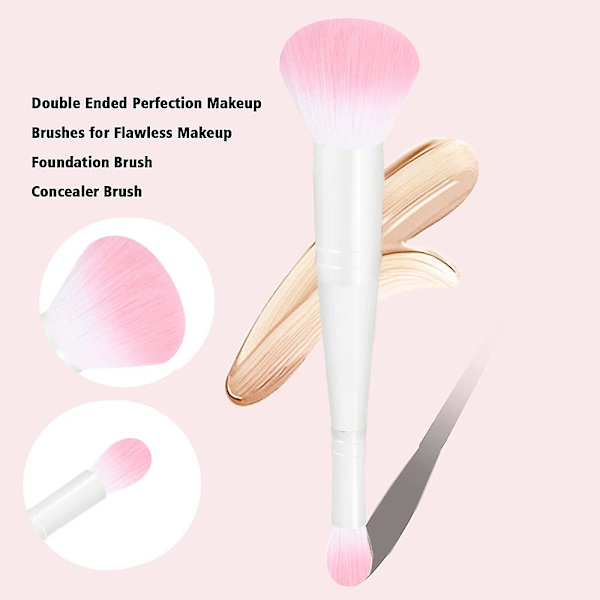Foundationborste för flytande makeup Dubbelsidig foundationborste & concealerborste