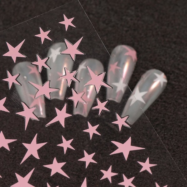 Ark 3d Star Nail Art Stickers Dekaler Självhäftande Nail Sticker för kvinnliga flickor Multi Color 10,5*8cm