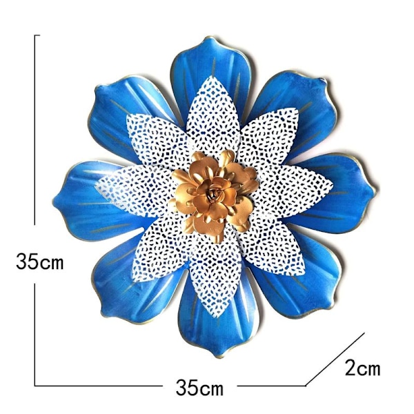 Metallblommor väggkonst heminredning 3D ihålig kronbladsblomma vägg
