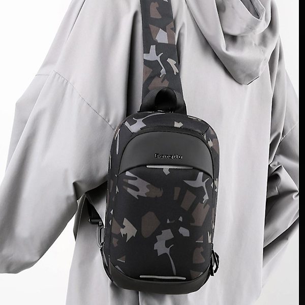 Herr Crossbody Bag Multifunktionell Vattentät Ryggsäck Utomhus Axelväska