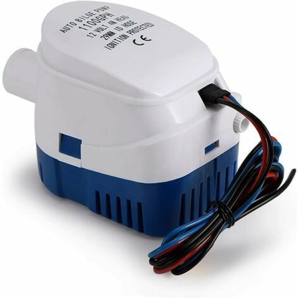 Lensepumper, 12V 1100 GPH Automatisk Lensepumpe Nedsenkbar Marine Automatisk Lensepumpe Stille Væskepumpe for Båter, Dammer, Svømmebassenger