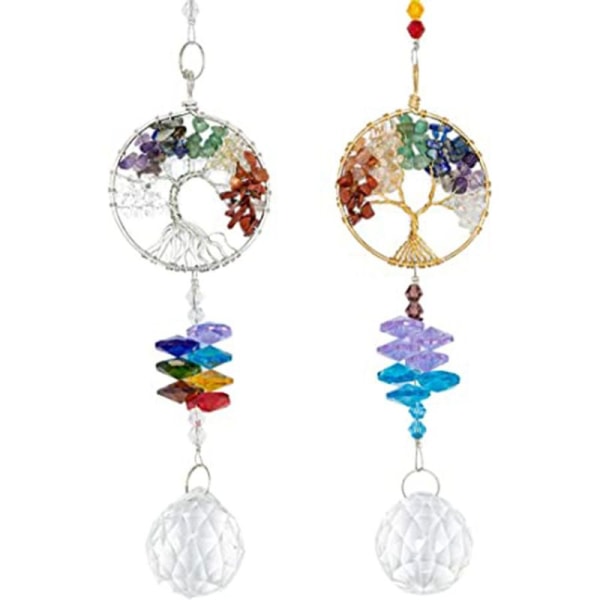 Pack Hanging Crystal Suncatcher - Tree of Life Crystal
