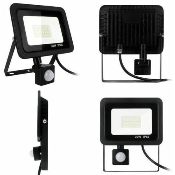30w LED-strålkastare för utomhusbruk med rörelsesensor, kraftfull LED-strålkastare, 6000k
