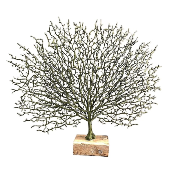 Plastisk koralskulptur skrivebordsornament dekorativ skrivebordsstatue orange