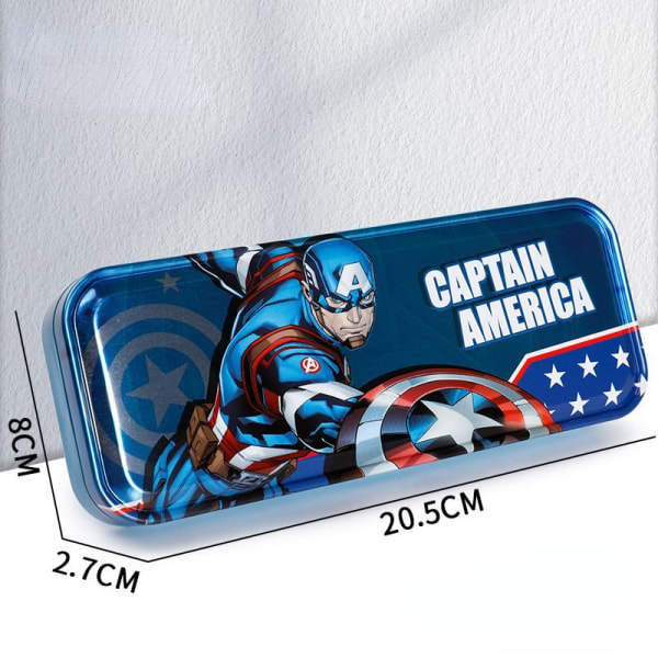 Spider-Man metallinen kynäkotelo case Captain America kaksikerroksinen kynälaatikko