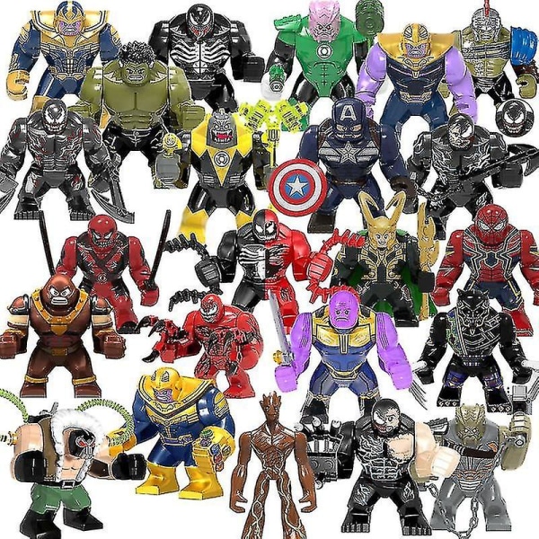 Big Goblin Models Marvel Avengers Venom Spider Stål Kapten Hulk Thanos Buster Byggstenar Figurer Leksaker Pojke Gåvor
