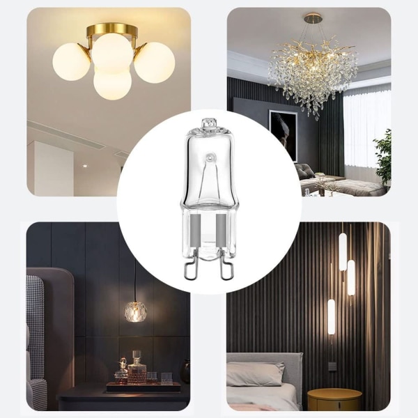 Halogen G9 40W dimbare pærer, 2-pinners sokkel, 10-pakning