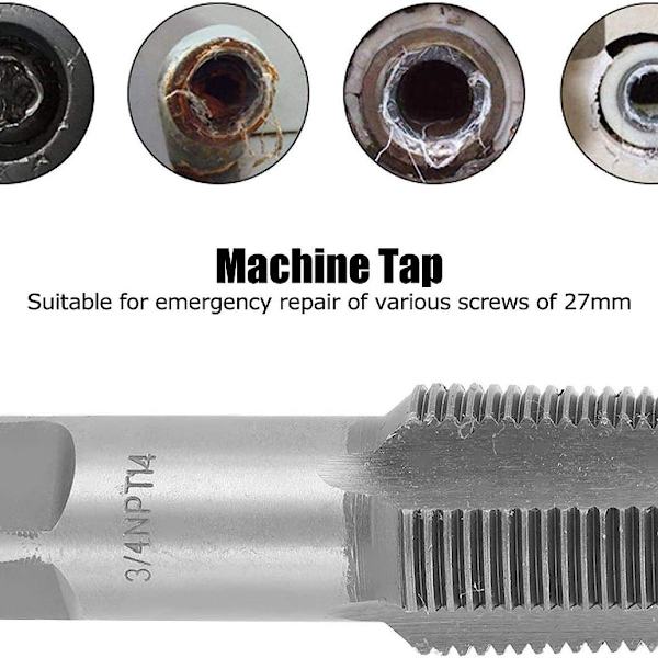 3/4\" NPT-rörgängtapp, gängreparationsmaskin HSS Silver Standard gängtapp