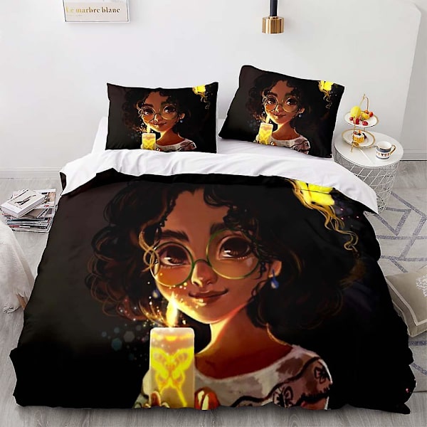 Magic Full House-11# Magic Full House Digital Printing Tredelt Sett Solid 90g Børstet Dynetrekk Putetrekk Logo
