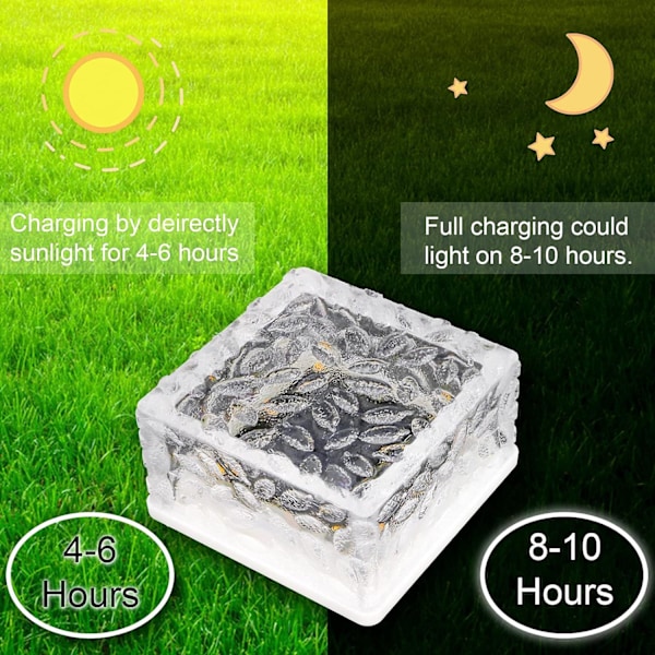 Piece Lamp 4 LED Färgglada Ljus Solcellslampa Utomhus med Fjärrkontroll, Solcellslampor Tegellampa för Utomhus Damm Mark Trädgård Gård Gångväg