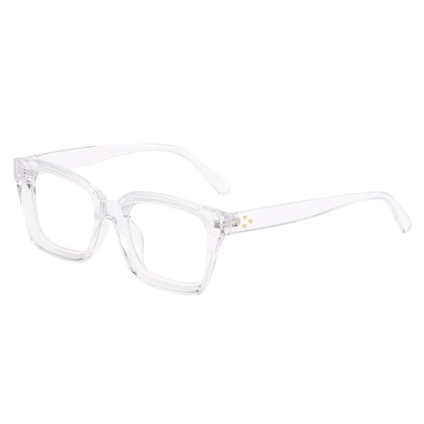 100; Transparenta vintage läsglasögon, snygg tjock rektangulär kant 0-300