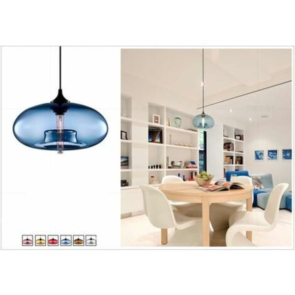 Vinger af vind - Vintage industriel loftslampe E27 lysekroner lyslampe farverig loftsbelysning (blå)