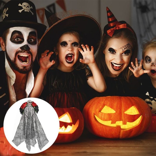 Hodebånd, rosebladbånd, slør, hodebånd, hodeplagg for kostyme Halloween