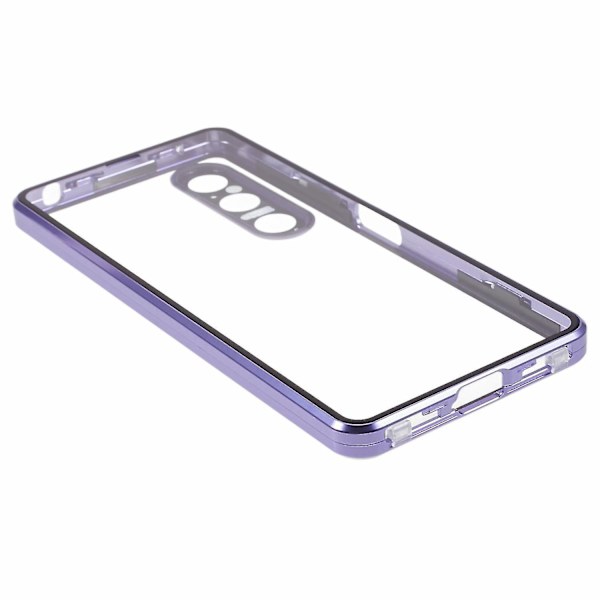 Magnetisk adsorptionsetui til Sony Xperia 1 V med metalramme + hærdet glas + pc-bagside