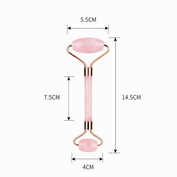 Rose Quartz Facial Roller og Gua Sha Scraper Sæt Lovelyface, 100% Naturlig Sten, Han