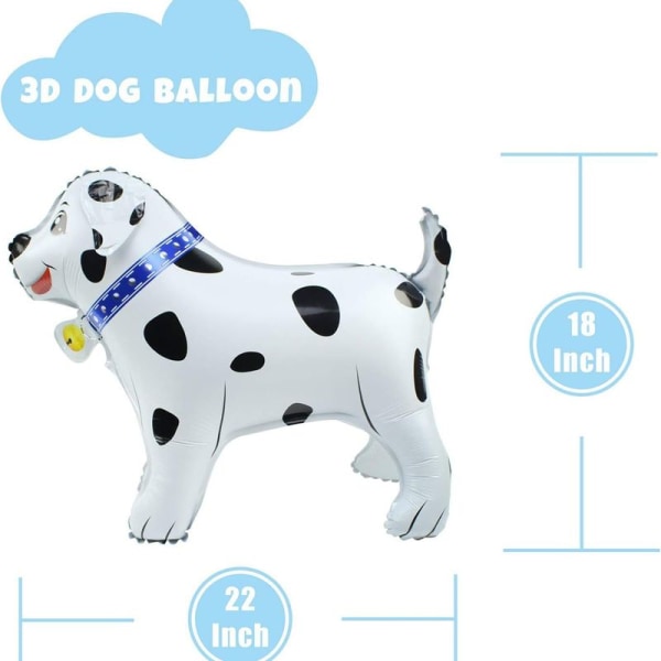 Søt 3D hundeballongstativsett, hundeballonger for turgåing