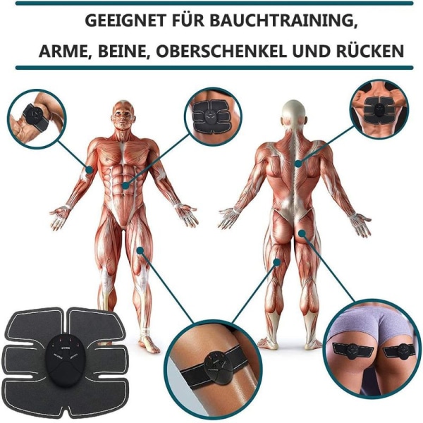 Muskelstimulator, Professionell Elektrisk EMS Träningsenhet, USB-laddningsbar