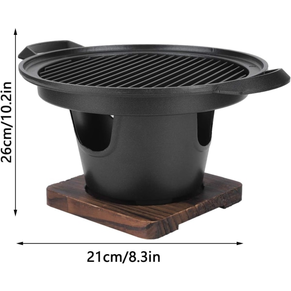 Grilli, kannettava minikokoinen savuton grilli, hiiligrilli, grillilisävarusteet 26x21x12,5 cm