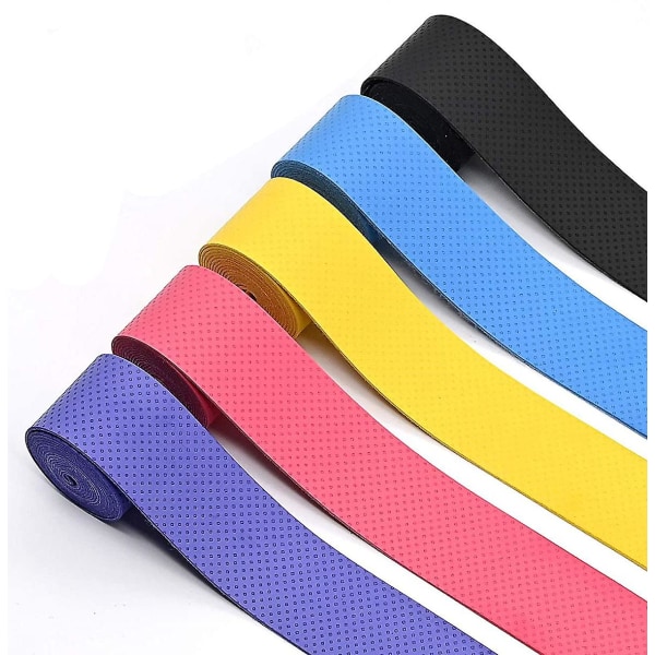 10-pack tennisracketgrepp med elastiskt halkfritt grepp för badminton-, tennis- och squashracketar (5 färger).