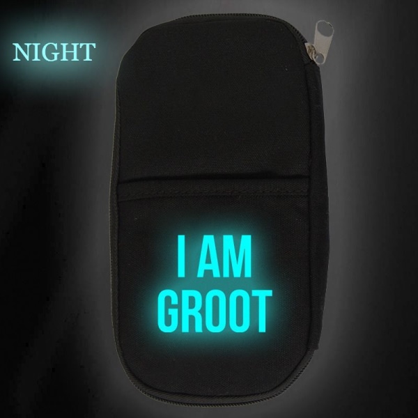 Am Groot Print Luminous Pencil Case Student Single Layer Pencil Case