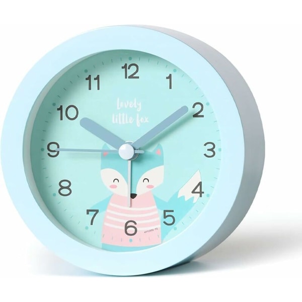 Lasten herätyskello: Analoginen kello osoittimilla, äänetön ja ei tikitystä