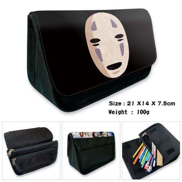 Spirited Away blyantspennal No Face Man Pen Box Stationery Tegnebog Sort03