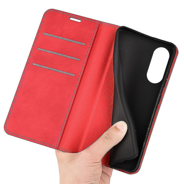 Til Oppo A58 5g Fuld beskyttelse telefontaske Pu læder Magnetisk Autoabsorberet Hud-touch Feeling Flip Wallet Cover Stand