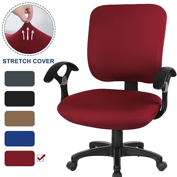 Flerfarget kontorstoltrekk for datamaskiner, stretch jacquard universal skrivebordsstoltrekk, setetrekk + ryggstøtte