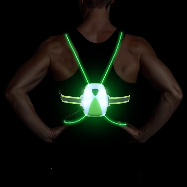 Løbelys, løberefleksvest med justerbare LED-lys, genopladelig