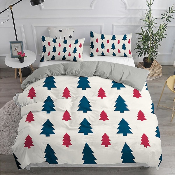 Simpelt juletræ Risfarve # Digitalt tryk Moderne Simpelt tegneserie juletrædynebetræk Tredelt sengetøjssæt