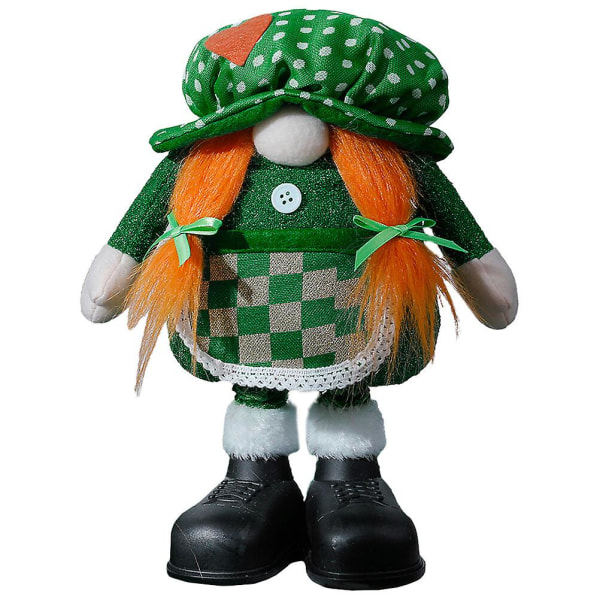 St. Patrick's Day Gnome Plysj Gnome Doll Nydelig dvergdukkepynt Festdekor