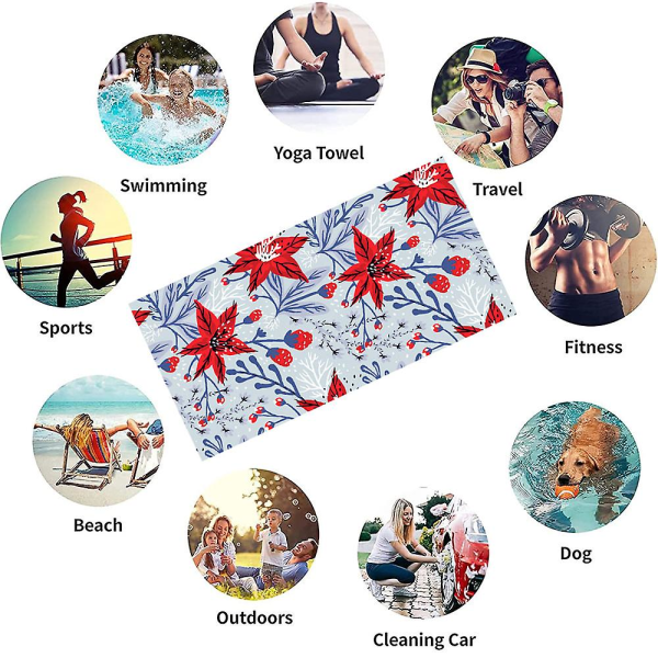 1 st ultrafin fiber dubbel frotté strandhandduk tryckt strandhandduk simning solskydd sjal