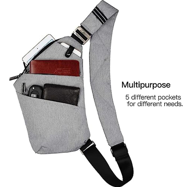 Hängande remväska - Crossbody axelväska, lämplig för män och kvinnor, förvaringsväska