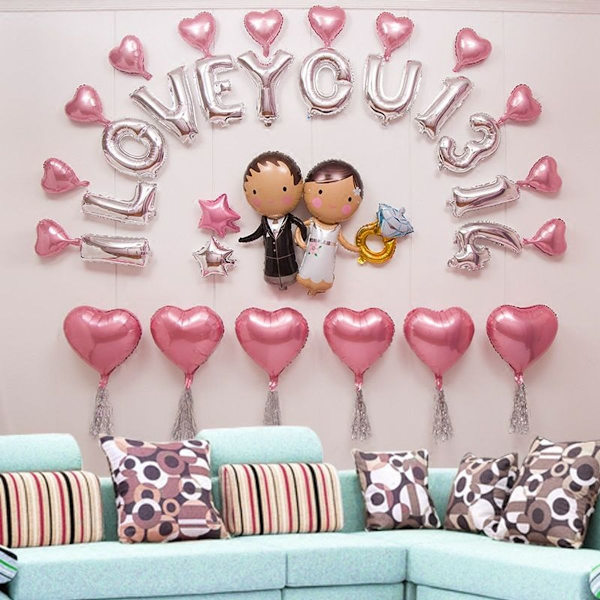 Pink aluminium folie bogstav ballon dekorativ ballon 18 tommer