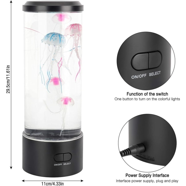 Jellyfish Lampe, Jellyfish Lava Lampe Akvarium Jellyfish Lampe LED Lys 7 Farver med USB til Børns Soveværelse Julefødselsdagsgave