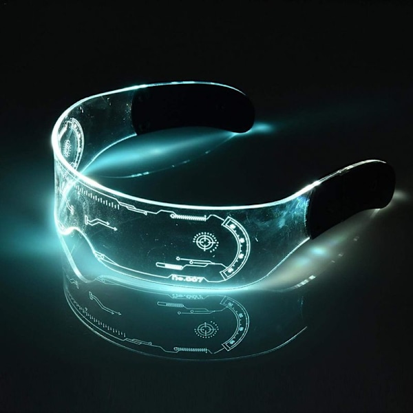 Halloween LED lys opp briller - Neon briller - Cyberpunk LED Visor briller -
