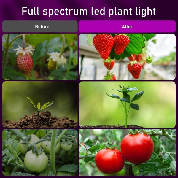 Växtlampa, LED 360° Växtlampa Gartenbaubeleuchtung, Växtlampa 4 Huvuden Full Spectru