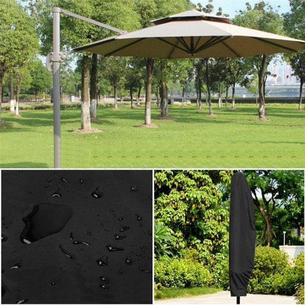 Utendørs paraplydeksel Terrasse paraplydeksel for utkragende parasoll Utendørs paraplydeksel Vanntett stoff Svart265cm (50*70*40cm)