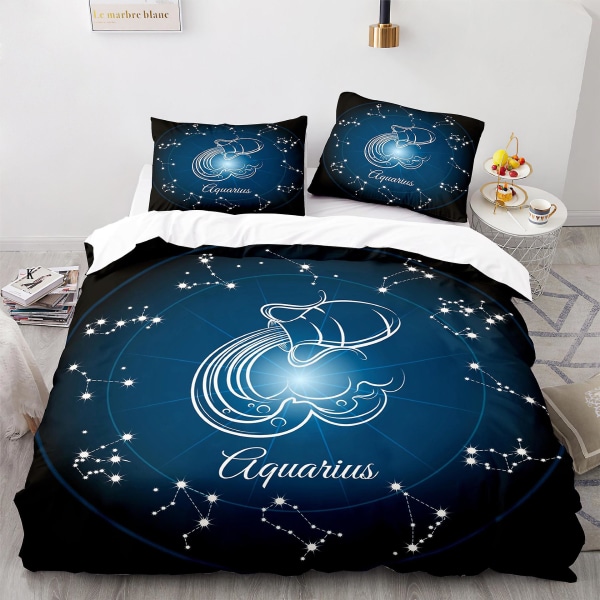 Aquarius K # 3d Digitaltrykk Konstellasjon Tredobbelt Sett Firedelt Størrelse Dynetrekk
