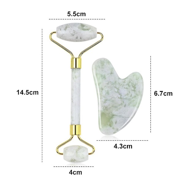Gua Sha & Massage Stick Jade Naturlig Kristall Självomsorg Gåvor Ansiktshudvård Verktyg Avslappnande