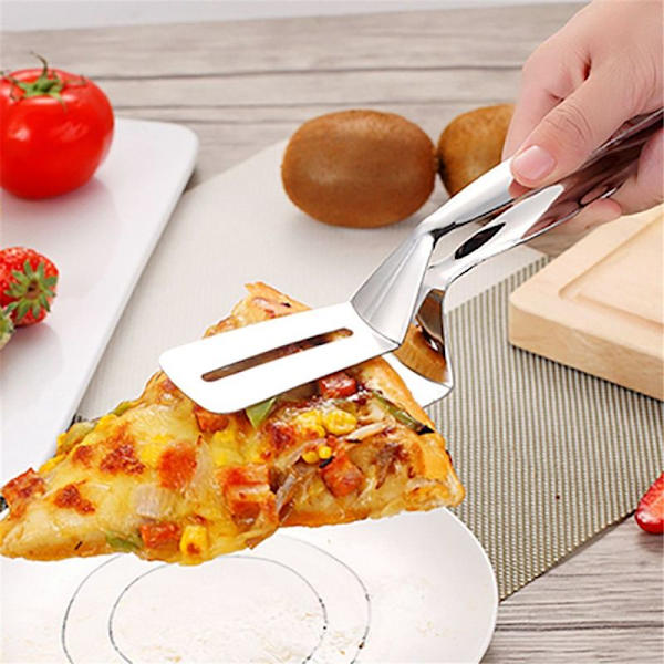 Ruostumattomasta teräksestä valmistetut pihtiklipsit pihville, keittiölastaspatulat, pizza