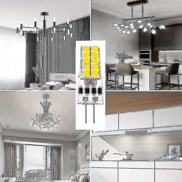 10 stk G4 LED-pære AC/dc12v-24v 3w LED G4-lys 20led 360 strålevinkel lys 2835smd Erstatter 30w halogen - B