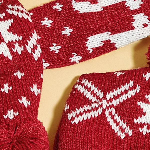 Julhundkostym Mössa och Stickad Halsduk - Söt Husdjursdräkt Form2
