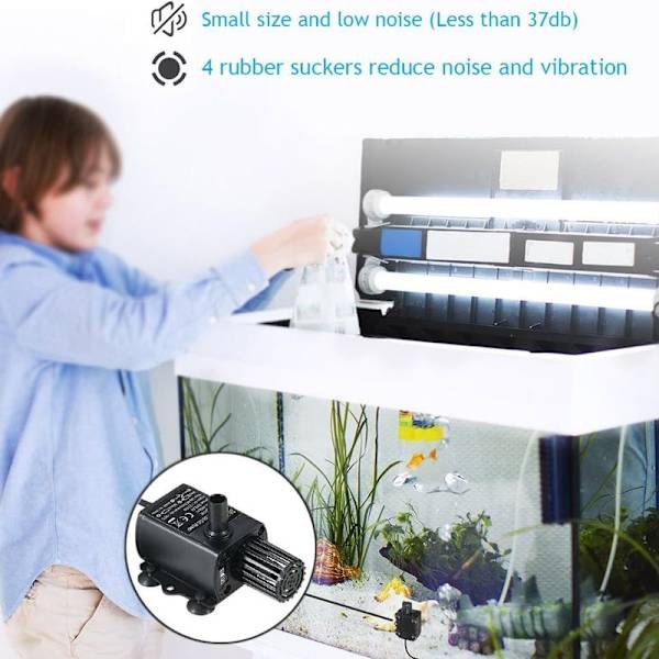 DC12V 5W Ultratyst Mini Borstlös Vattenpump Vattentät Nedsänkbar Fontän